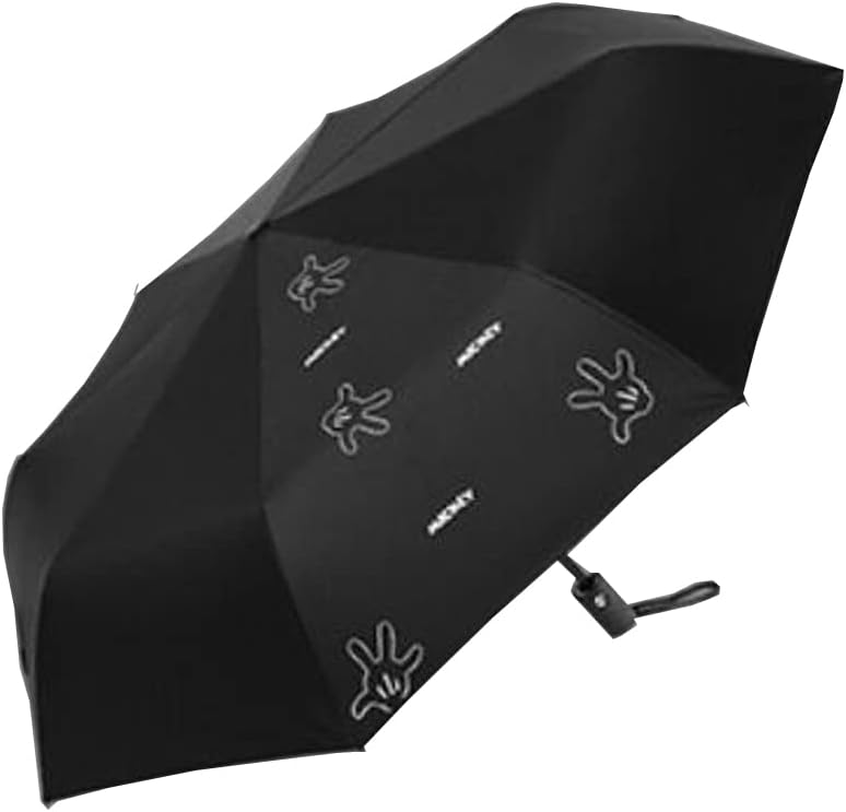 Finex Mickey Travel Compact Auto Folding Golf Umbrella with Auto Open Close One Button Handle & Wrist Strap - Image 1